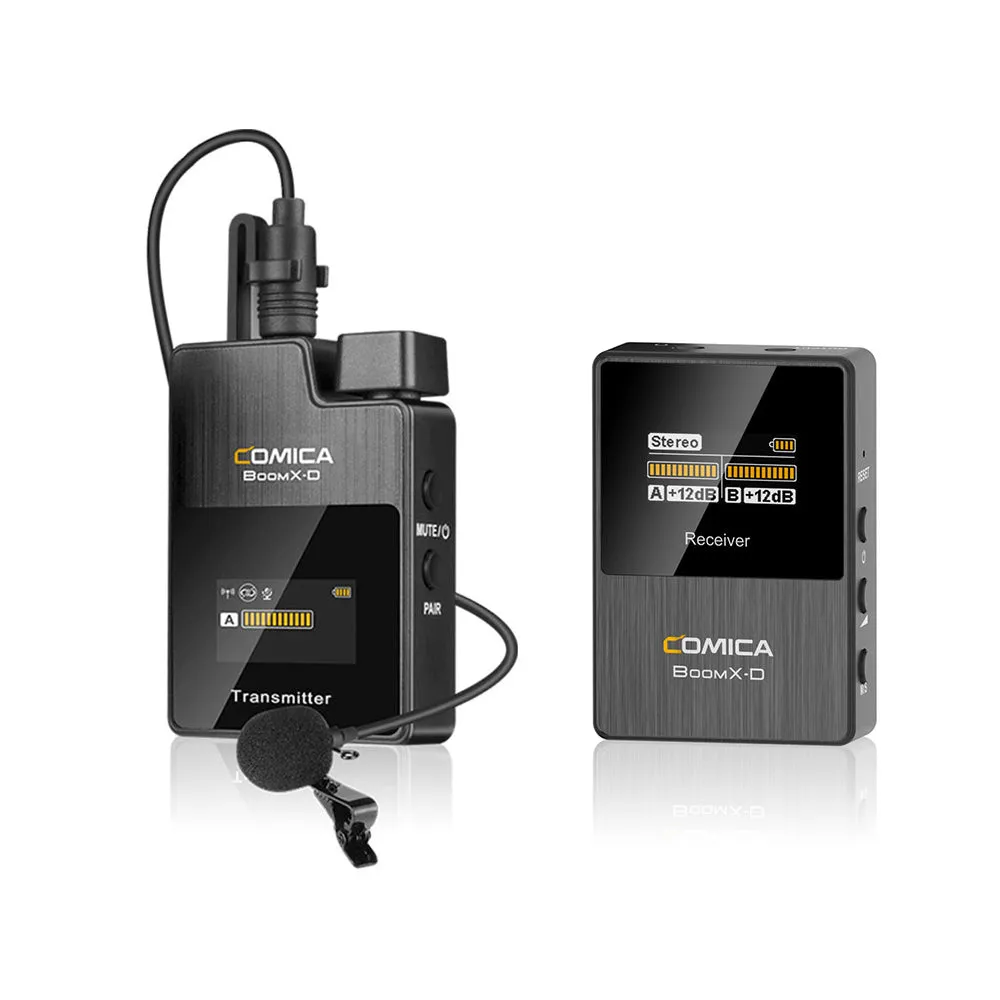 Comica BoomX-D 2.4G Digital Wireless Microphone System for Mirrorless/DSLR Cameras D1/D2