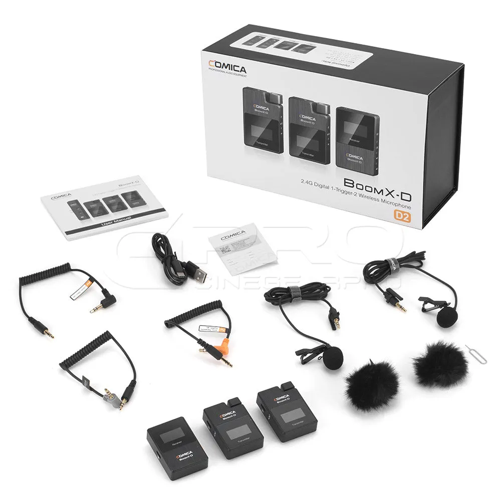 Comica BoomX-D 2.4G Digital Wireless Microphone System for Mirrorless/DSLR Cameras D1/D2