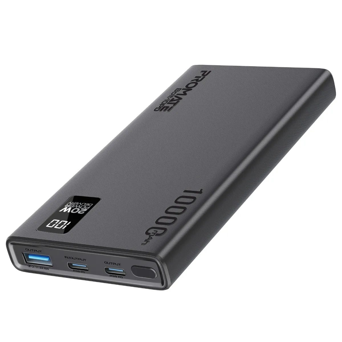 Compact Smart Charging Power Bank with 20W PD Dual USB-C and 22.5W USB-A Ports