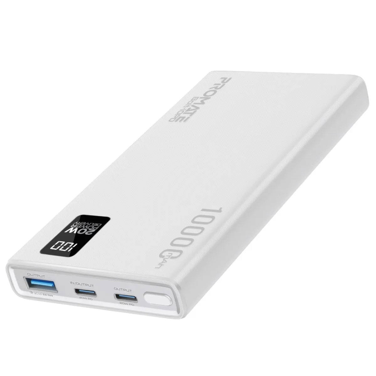 Compact Smart Charging Power Bank with 20W PD Dual USB-C and 22.5W USB-A Ports