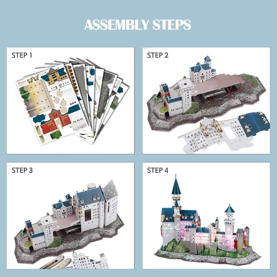 Cubicfun® 3D Puzzles LED Neuschwanstein Castle Germany