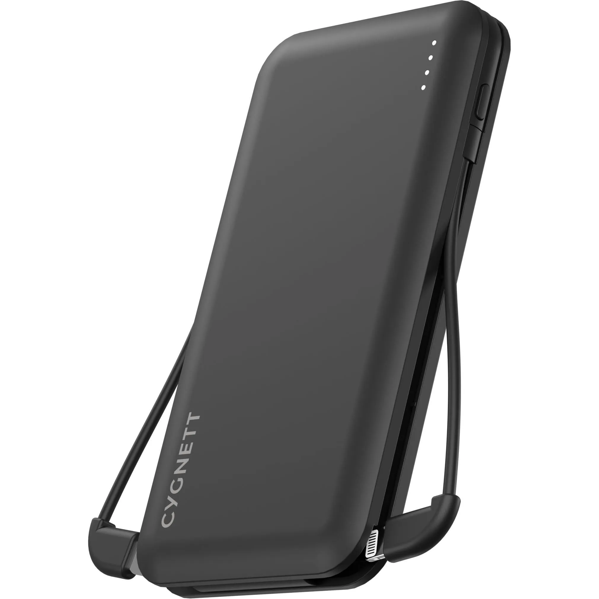 Cygnett ChargeUp Pocket 10K Power Bank with Dual Intergrated Charging Cables (Black)