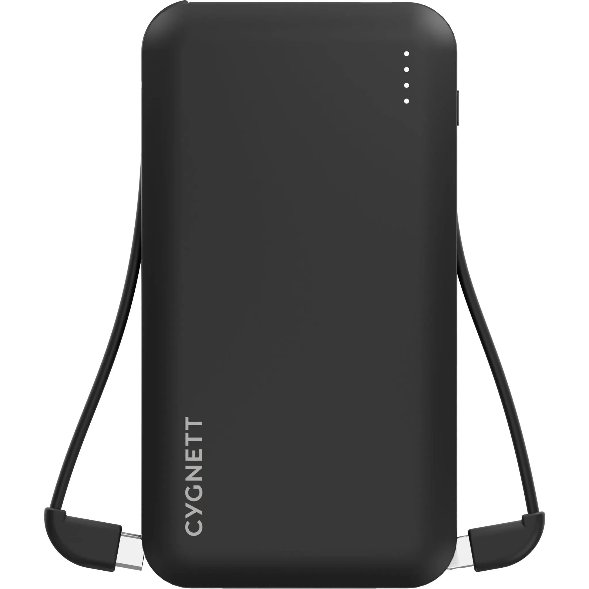 Cygnett ChargeUp Pocket 10K Power Bank with Dual Intergrated Charging Cables (Black)