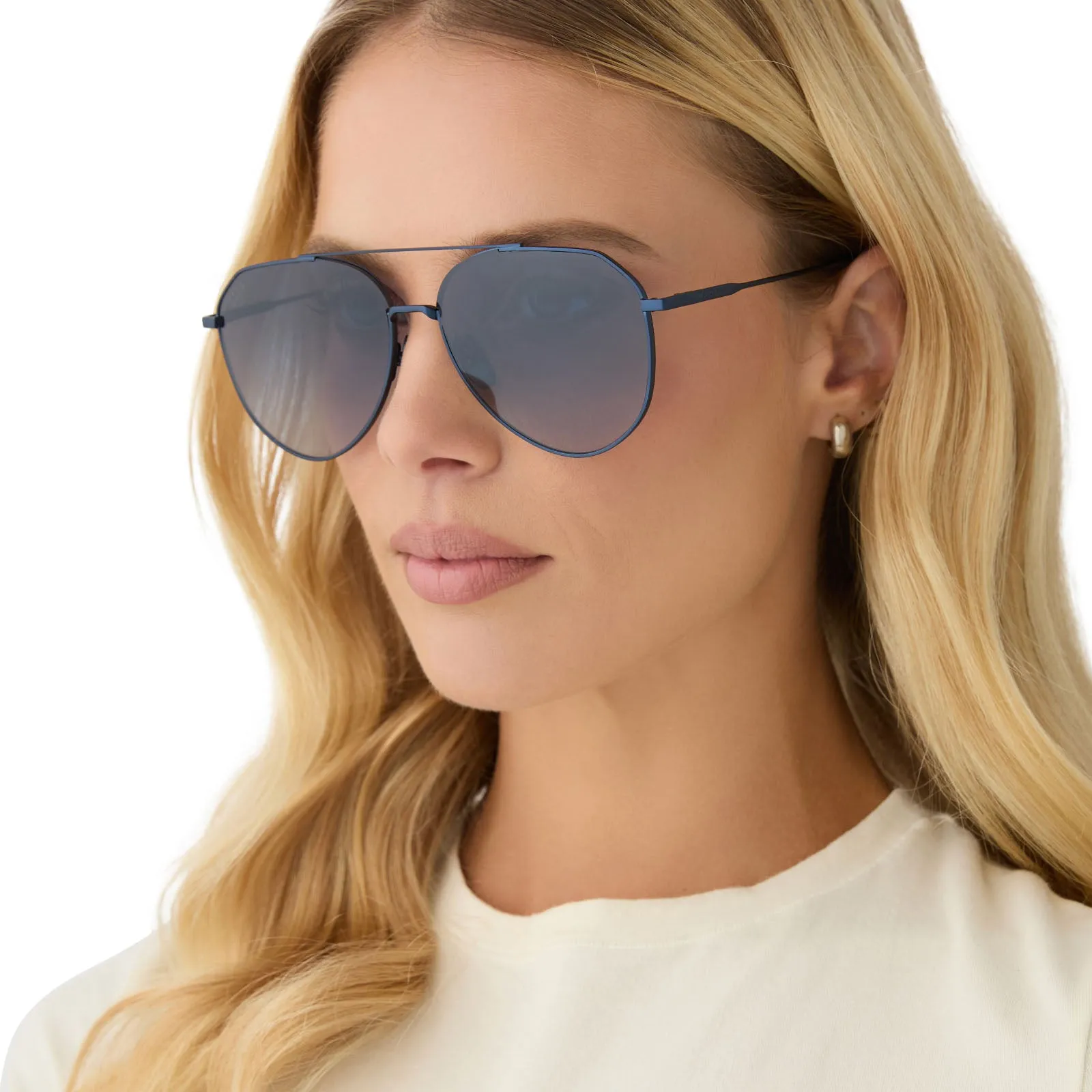 DASH - DEEP NAVY METAL   AEGEAN BLUE FLASH SUNGLASSES