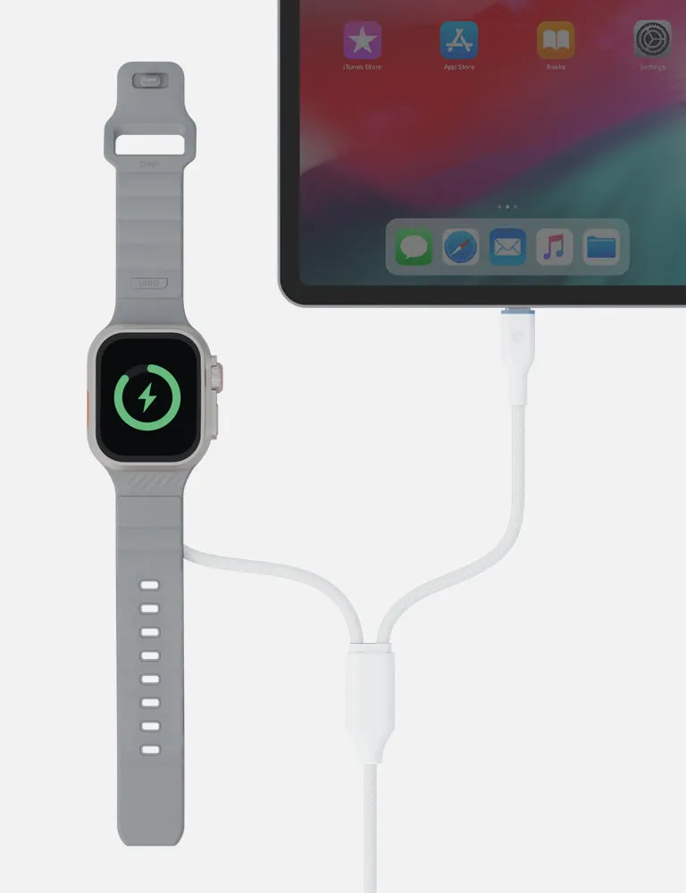 Deuce 2-in-1 USB-C to lightning with Integrated Watch Charger