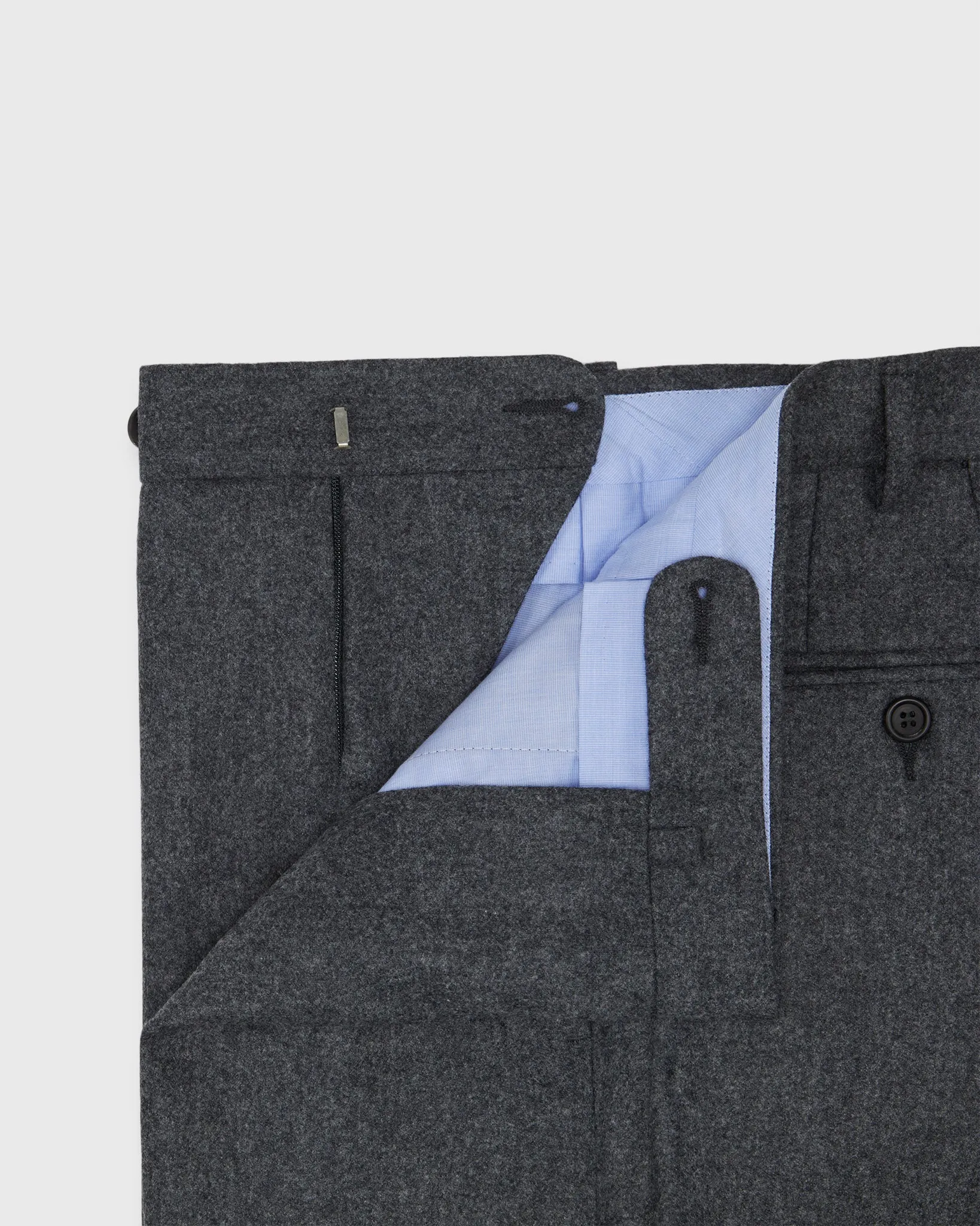 Dress Trouser in Mid-Grey Flannel