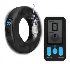 E-Stim Pro Silicone Vibrating Cock Ring with Remote Control