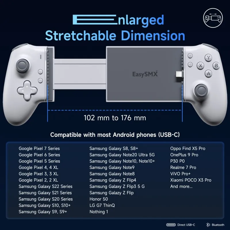 EasySMX® M15 Mobile Gaming Controller For Android and iPhone 15 With Hall Effect sticks and Mechanical buttons