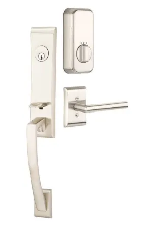 Emtek Single Cylinder Apollo Handleset EMPowered Motorized Smart Lock Upgrade With Breslin Lever