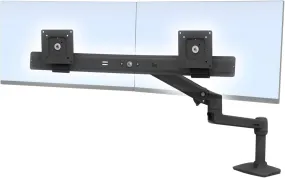 Ergotron Lx - Mounting Kit (Articulating Arm, Extension, Base, 2-Piece Desk Clamp, Dual Displays Bow, 2 Pivots, 8" Pole)