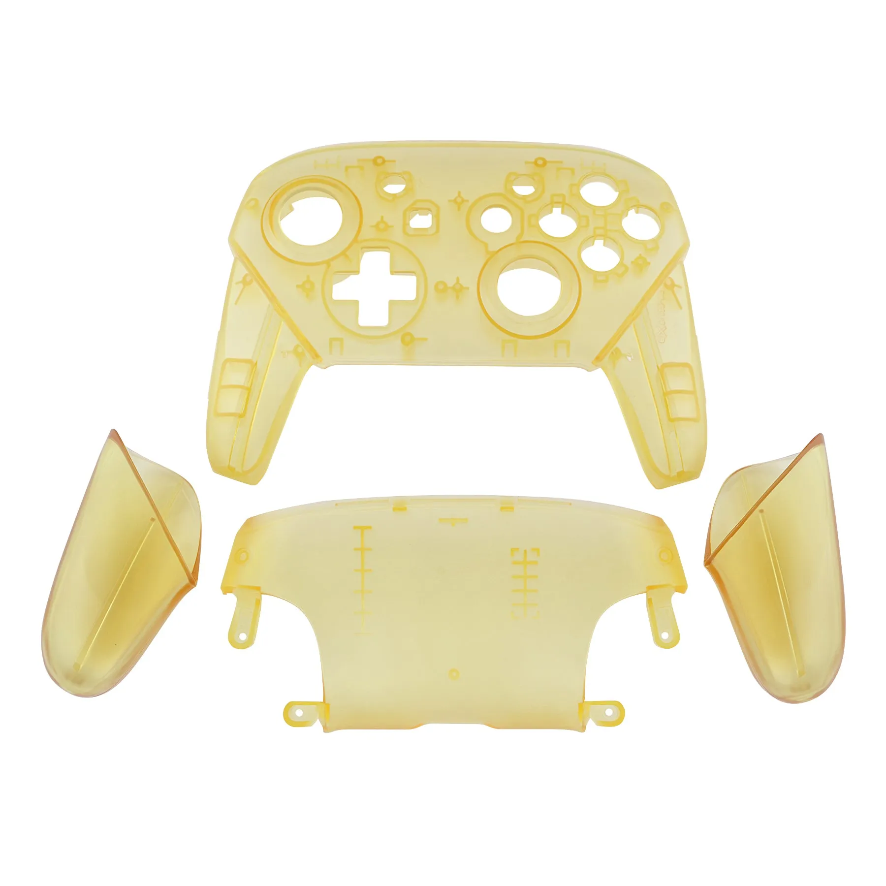 eXtremeRate Amber Yellow Faceplate Backplate Handles for Nintendo Switch Pro Controller, DIY Replacement Grip Housing Shell Cover for Nintendo Switch Pro - Controller NOT Included - FRM509