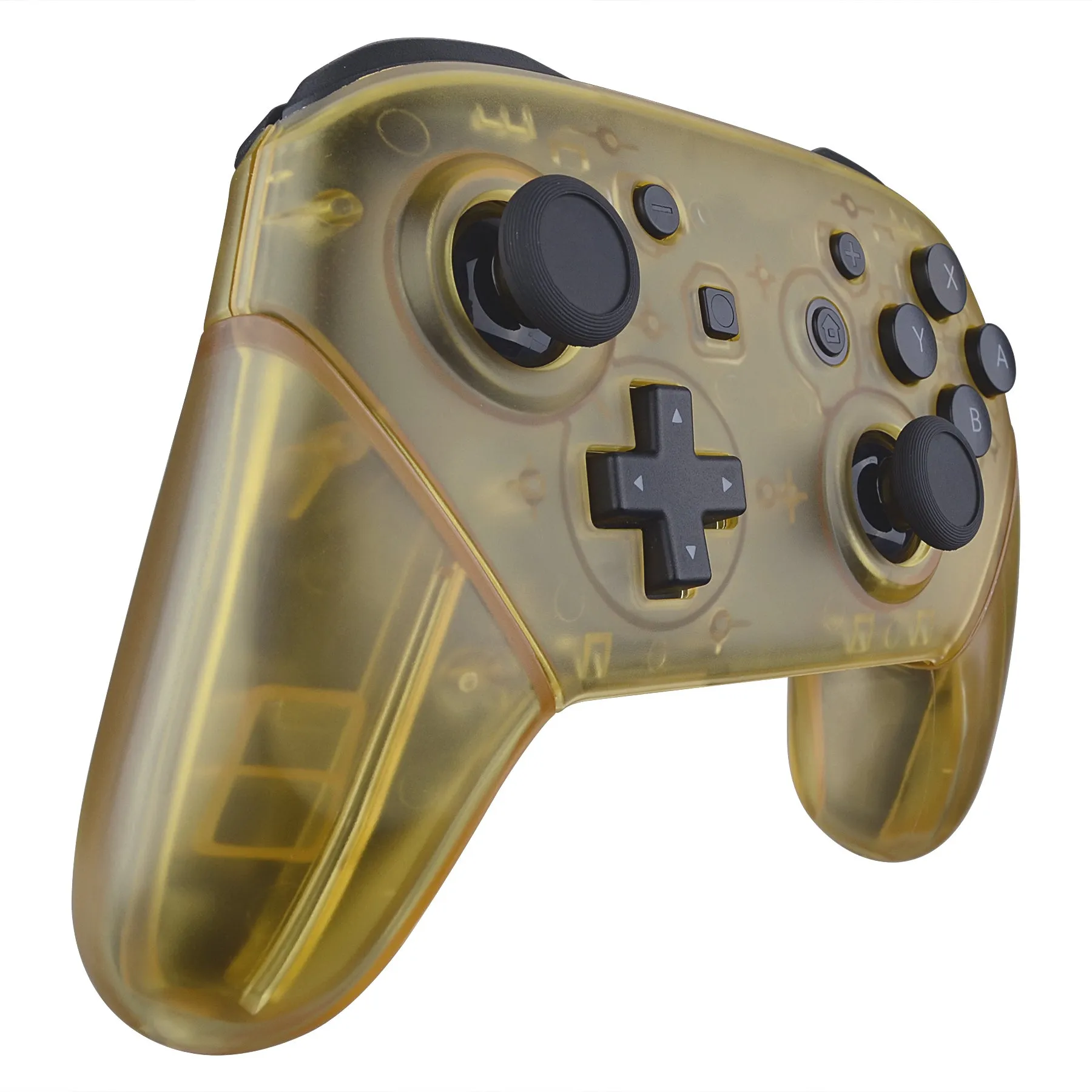 eXtremeRate Amber Yellow Faceplate Backplate Handles for Nintendo Switch Pro Controller, DIY Replacement Grip Housing Shell Cover for Nintendo Switch Pro - Controller NOT Included - FRM509