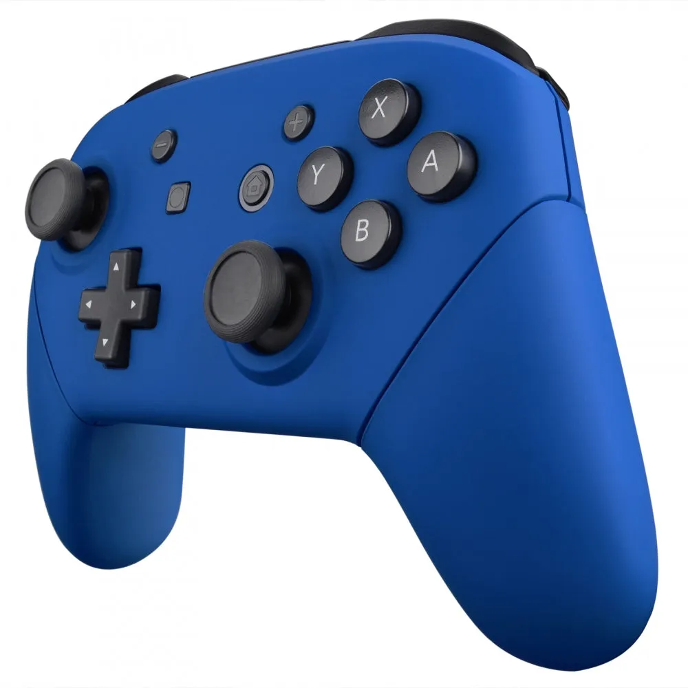 eXtremeRate Blue Faceplate Backplate Handles for Nintendo Switch Pro Controller, Soft Touch DIY Replacement Grip Housing Shell Cover for Nintendo Switch Pro - Controller NOT Included - FRP304