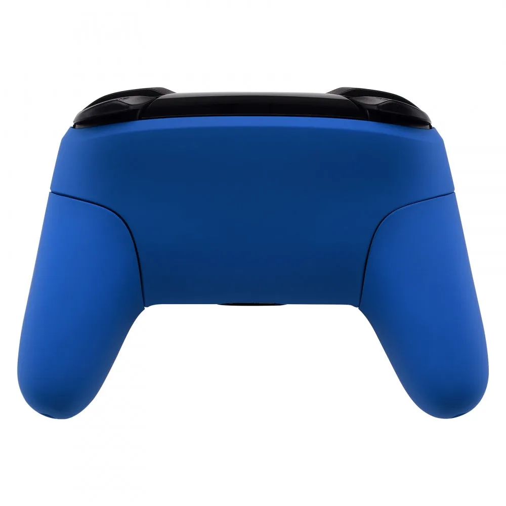 eXtremeRate Blue Faceplate Backplate Handles for Nintendo Switch Pro Controller, Soft Touch DIY Replacement Grip Housing Shell Cover for Nintendo Switch Pro - Controller NOT Included - FRP304