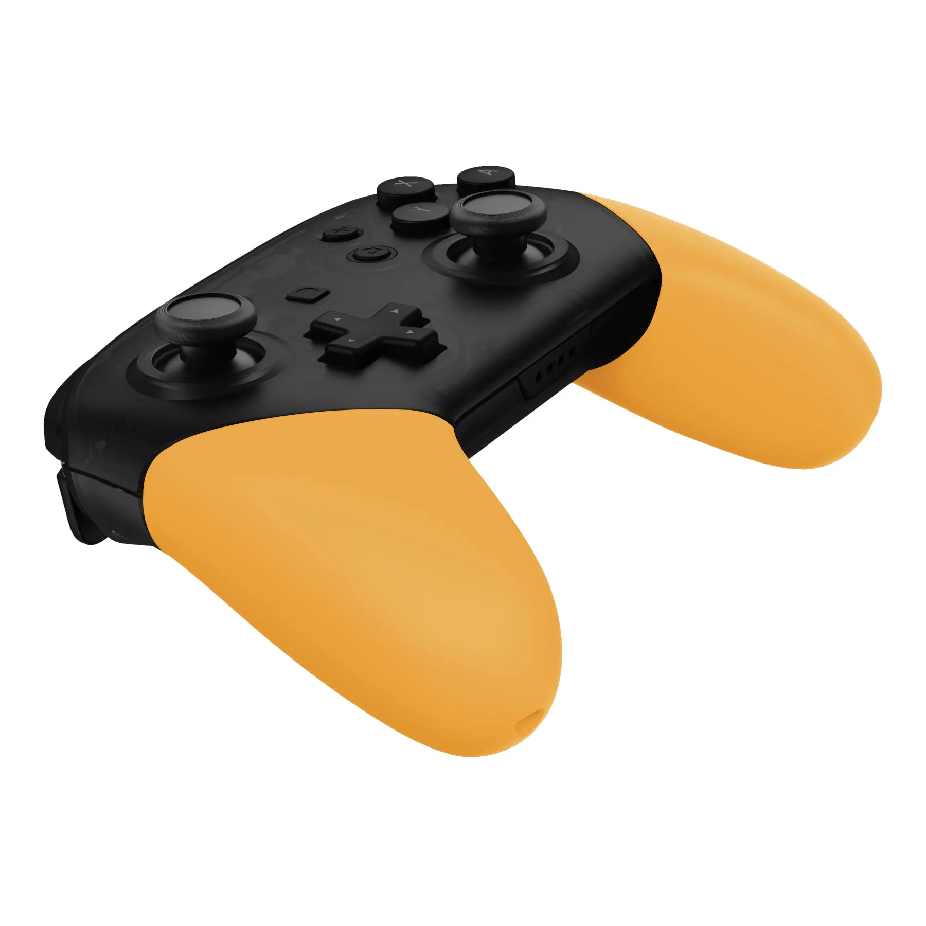 eXtremeRate Caution Yellow Replacement Handle Grips for NS Switch Pro Controller, Soft Touch DIY Hand Grip Shell for NS Switch Pro Controller - Controller NOT Included - GRP318