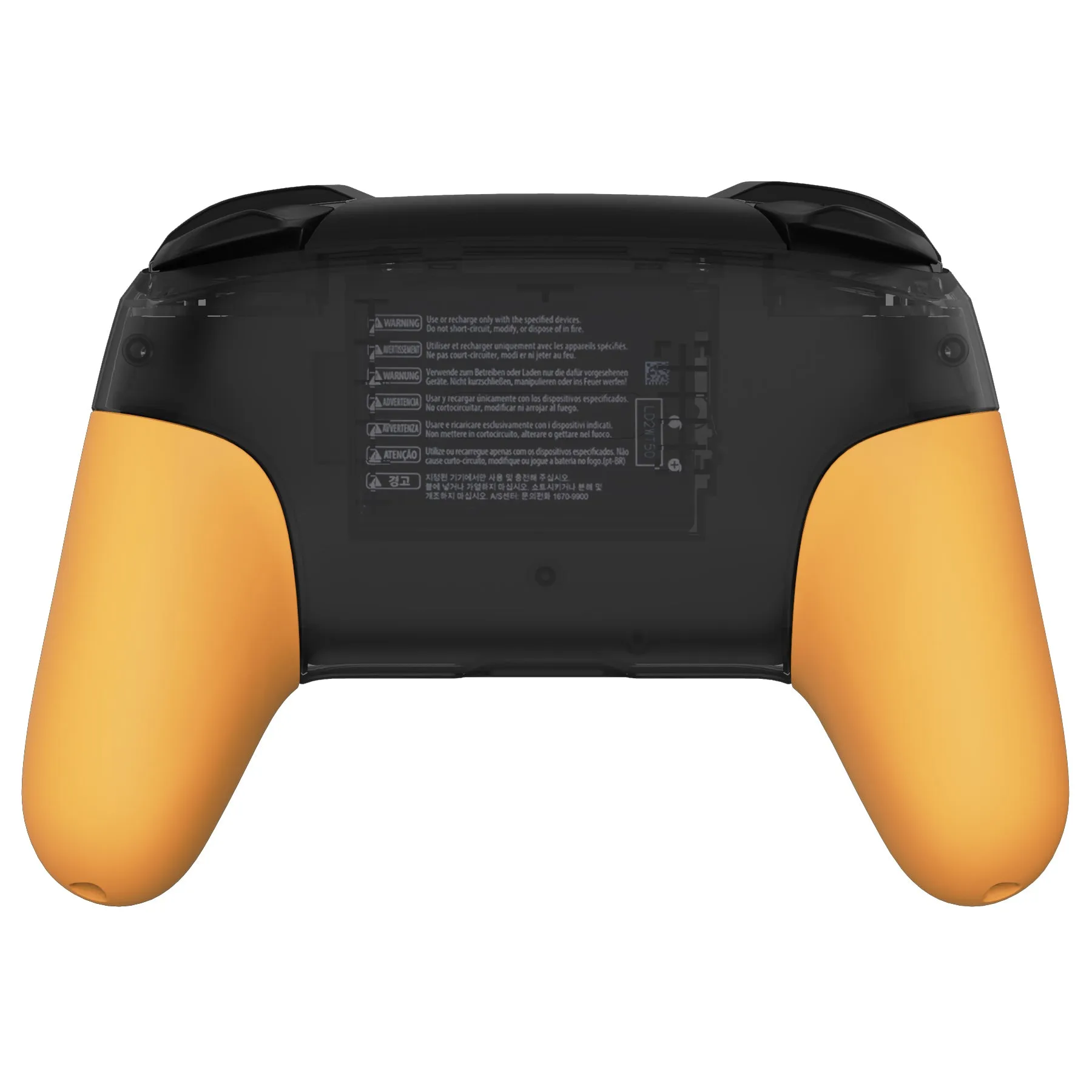 eXtremeRate Caution Yellow Replacement Handle Grips for NS Switch Pro Controller, Soft Touch DIY Hand Grip Shell for NS Switch Pro Controller - Controller NOT Included - GRP318