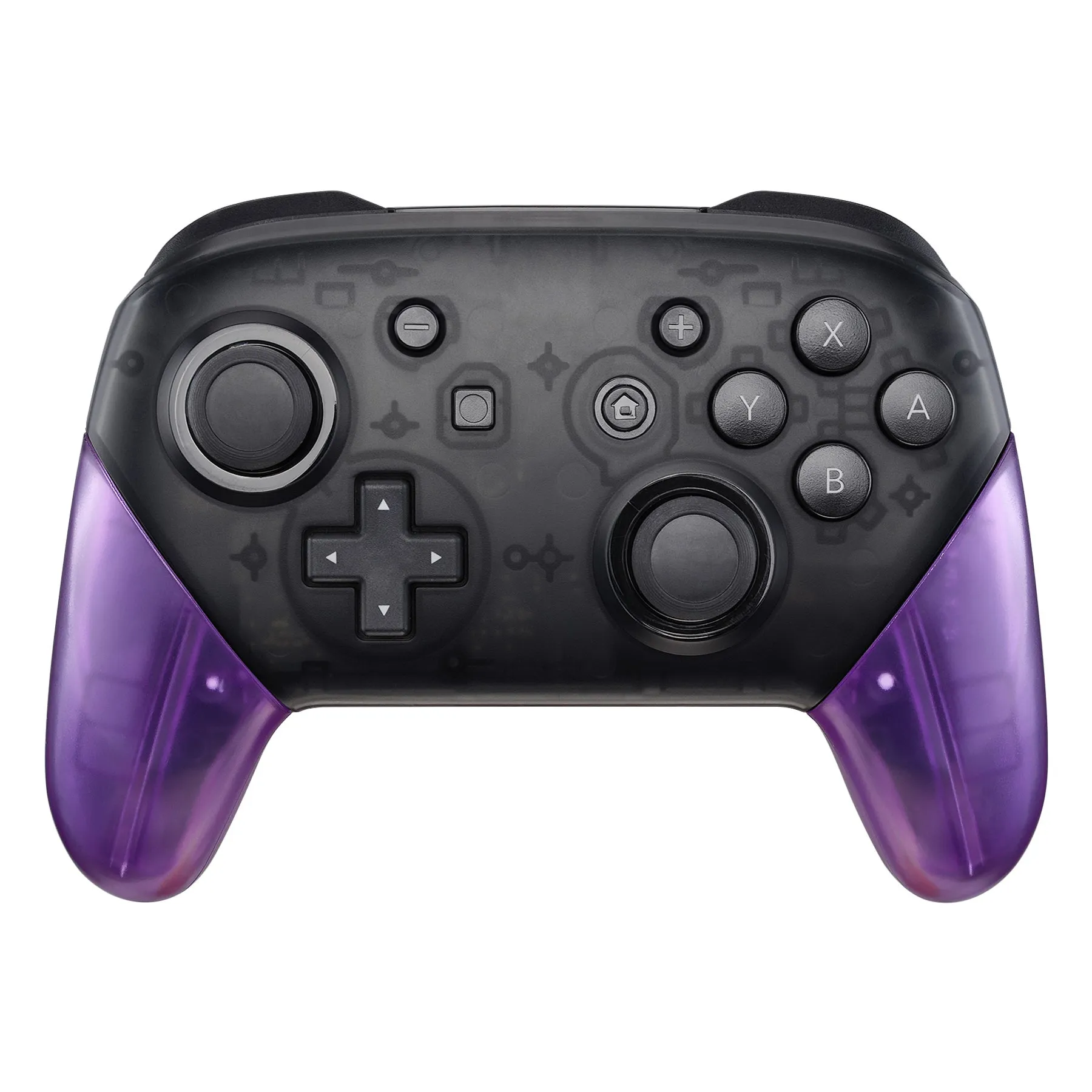 eXtremeRate Clear Atomic Purple Replacement Handle Grips for Nintendo Switch Pro Controller, DIY Hand Grip Shell for Nintendo Switch Pro - Controller NOT Included - GRM505