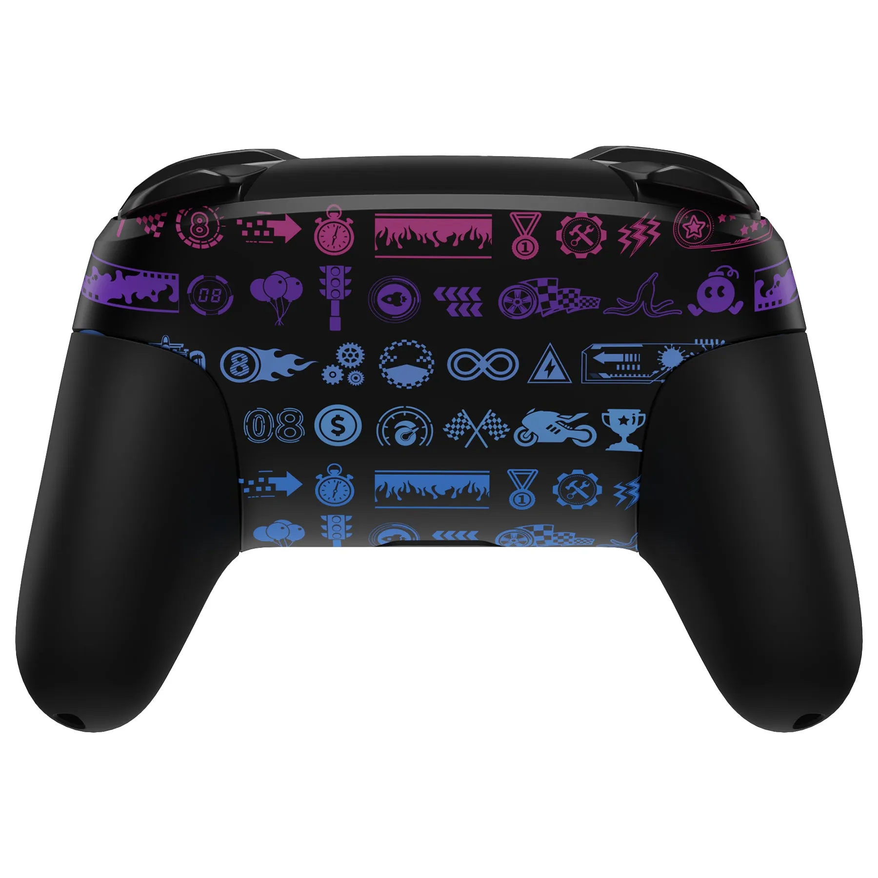 eXtremeRate Deluxe Championship Faceplate Backplate Handles for NS Switch Pro Controller, Soft Touch Replacement Grip Housing Shell Cover with Colorful ABXY Buttons for NS Switch Pro - FRT108