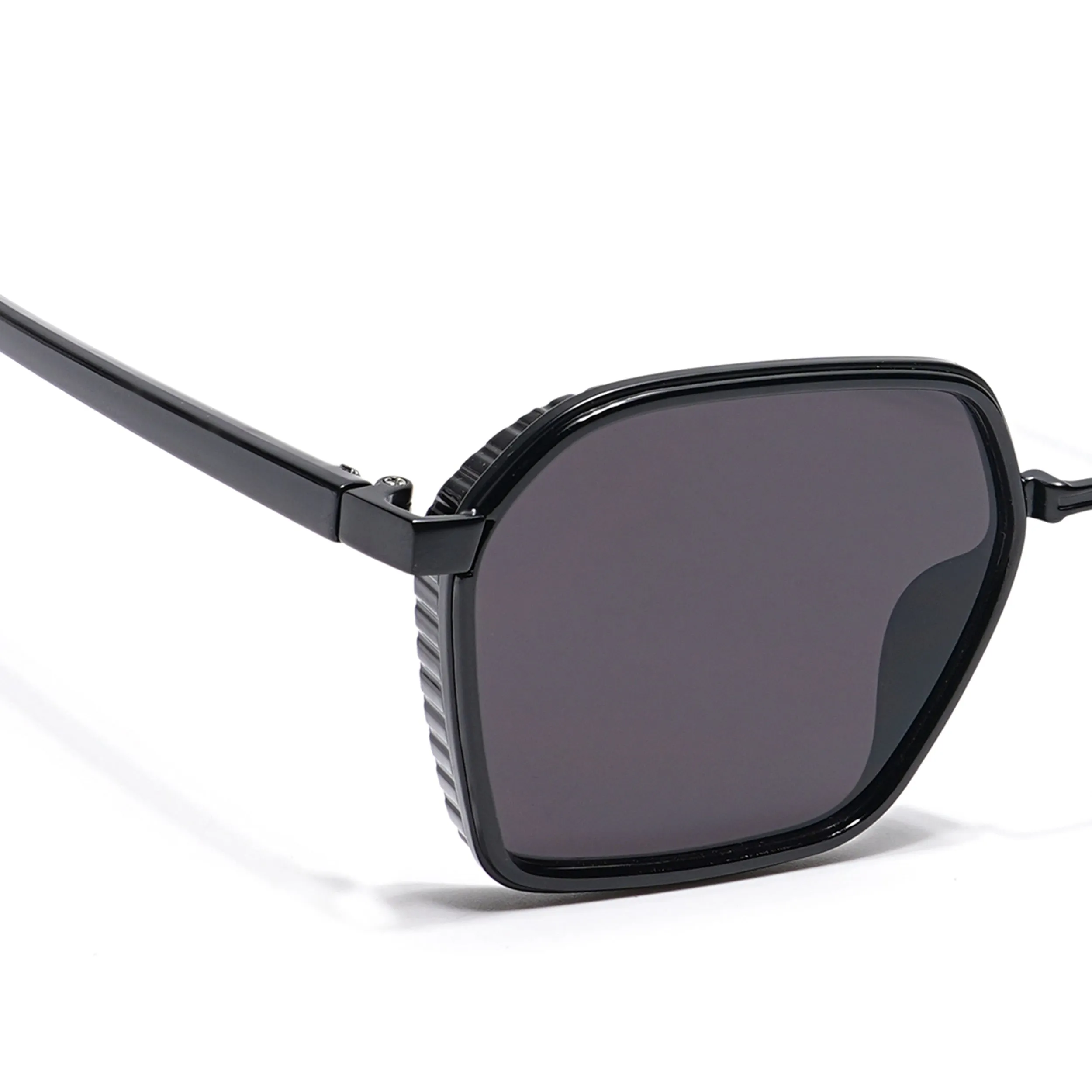 Eyejack Black Square Sunglasses for Men & Women (B80745CL836)