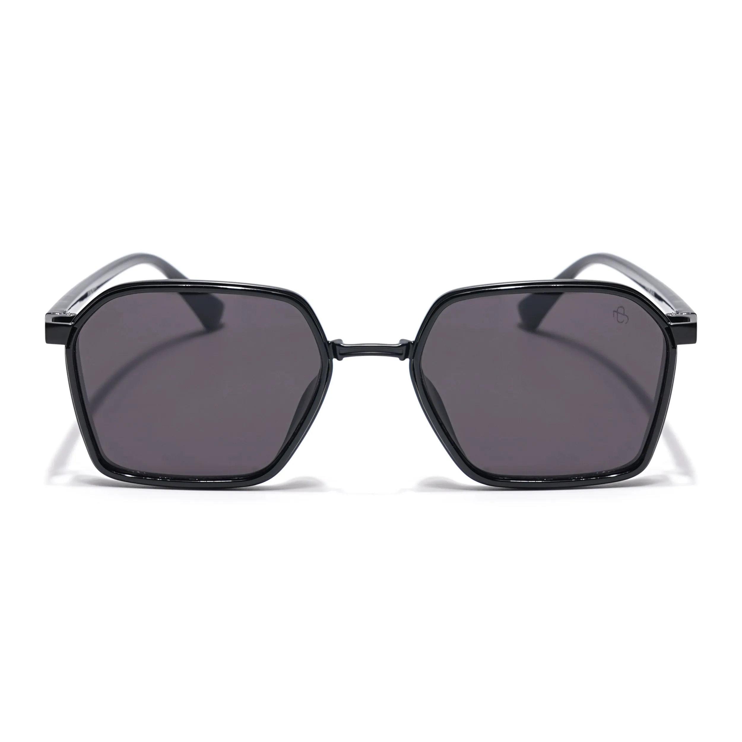 Eyejack Black Square Sunglasses for Men & Women (B80745CL836)