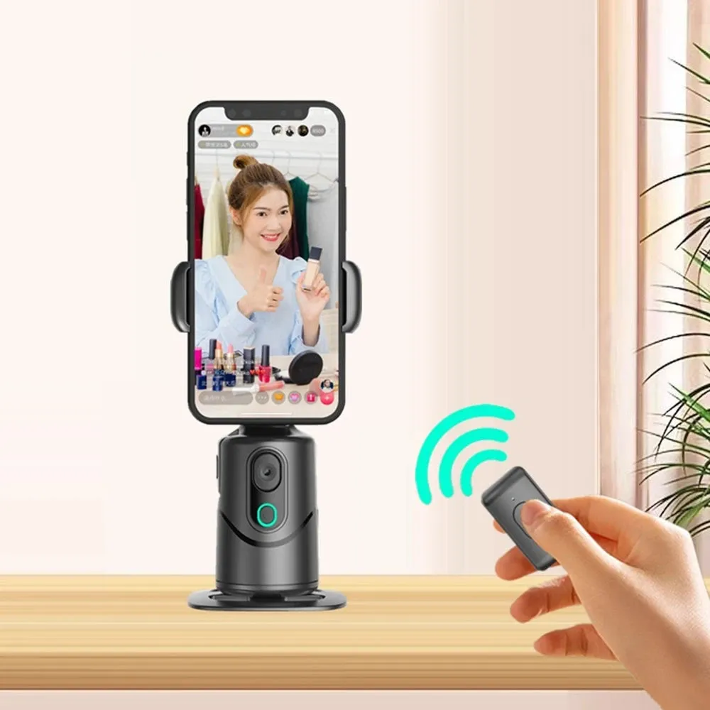 Face Tracking Gimbal 360°Rotation Gimbal Stabilizer, Follow-up Selfie Desktop Face Tracking Gimbal for Tiktok Smartphone Live with Remote Controller