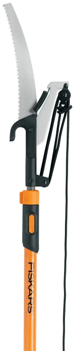 Fiskars 393951-1001 Pole Saw and Pruner, 1 in Dia Cutting Capacity, Steel Blade, 7 to 12 ft L Extension :EA: QUANTITY: 1