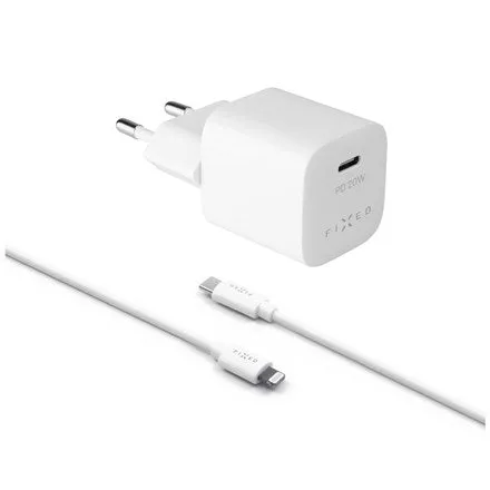 Fixed | Mini Usb-C Travel Charger Usb-C/Lightning Cable