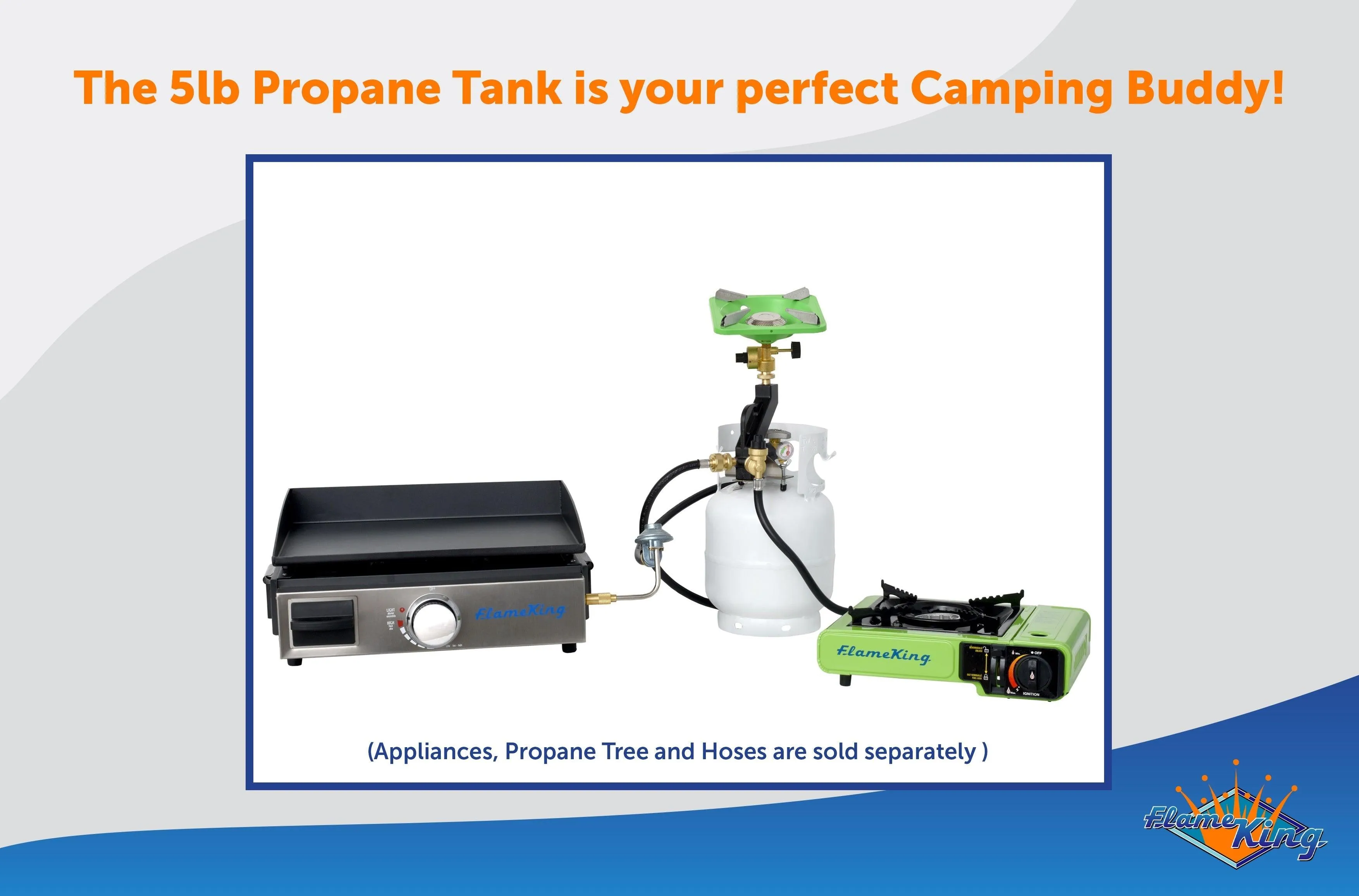 Flame King Portable 5lb Propane Tank LP Cylinder with OPD & Gauge