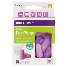 Flents Plugs Quiet Time Comfort Foam Ear Plug, 10 Pair