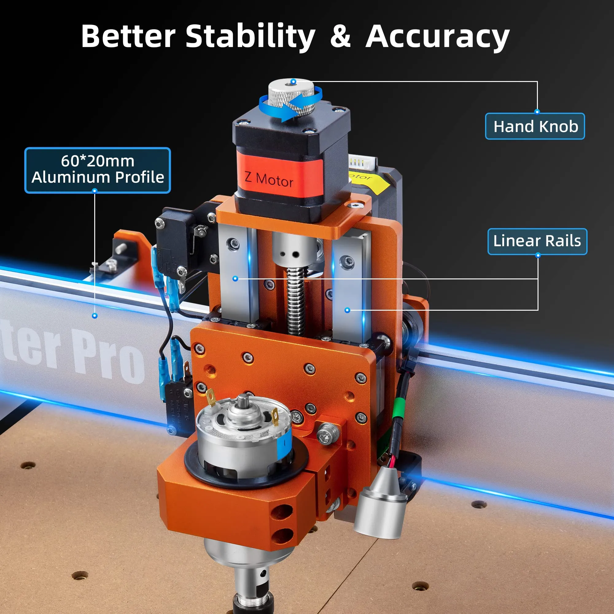 FoxAlien Masuter Pro CNC Router Machine, Upgraded 3-Axis Engraving All-Metal Milling Machine for Wood Acrylic MDF Nylon Carving Cutting