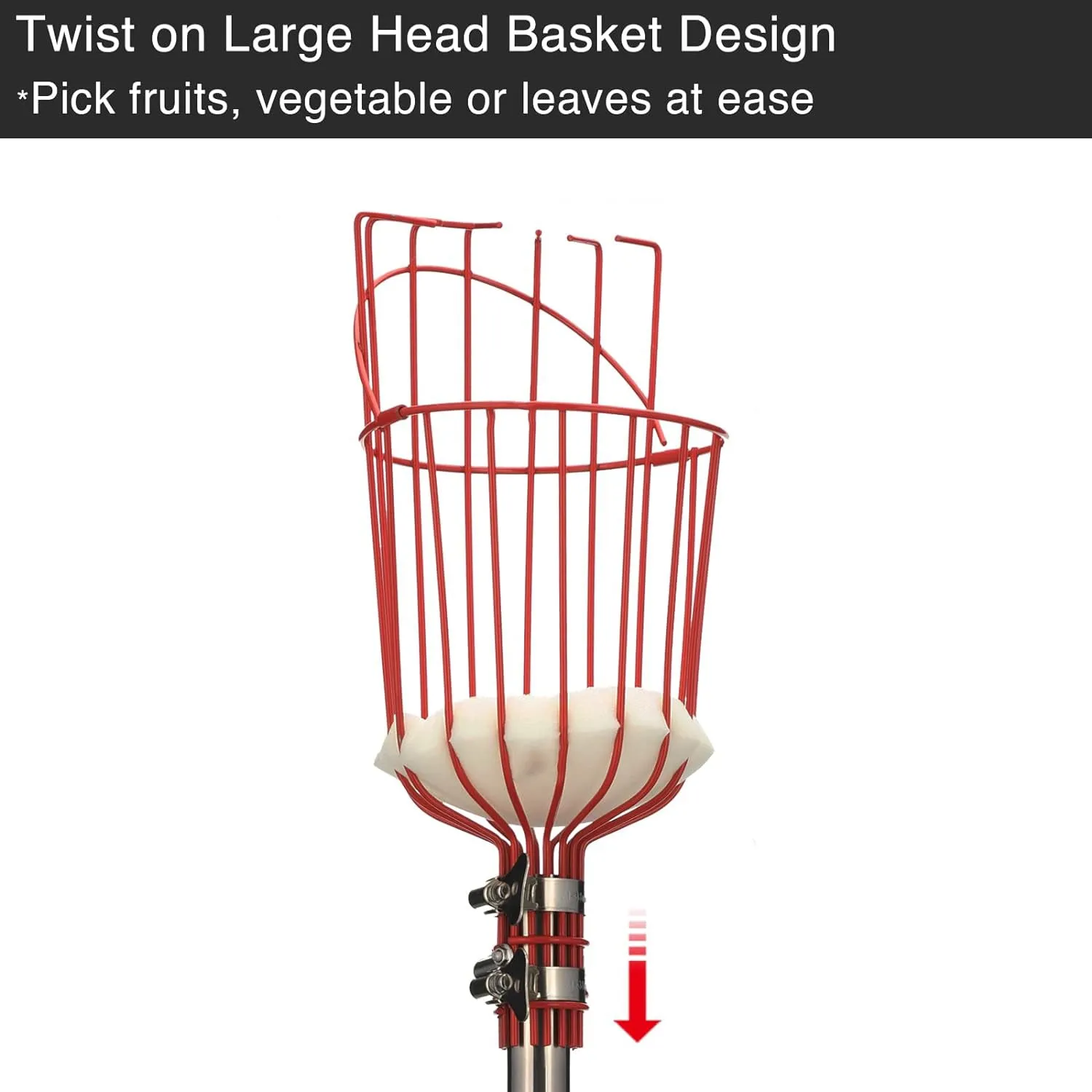 Fruit Picker Pole with Basket Telescoping