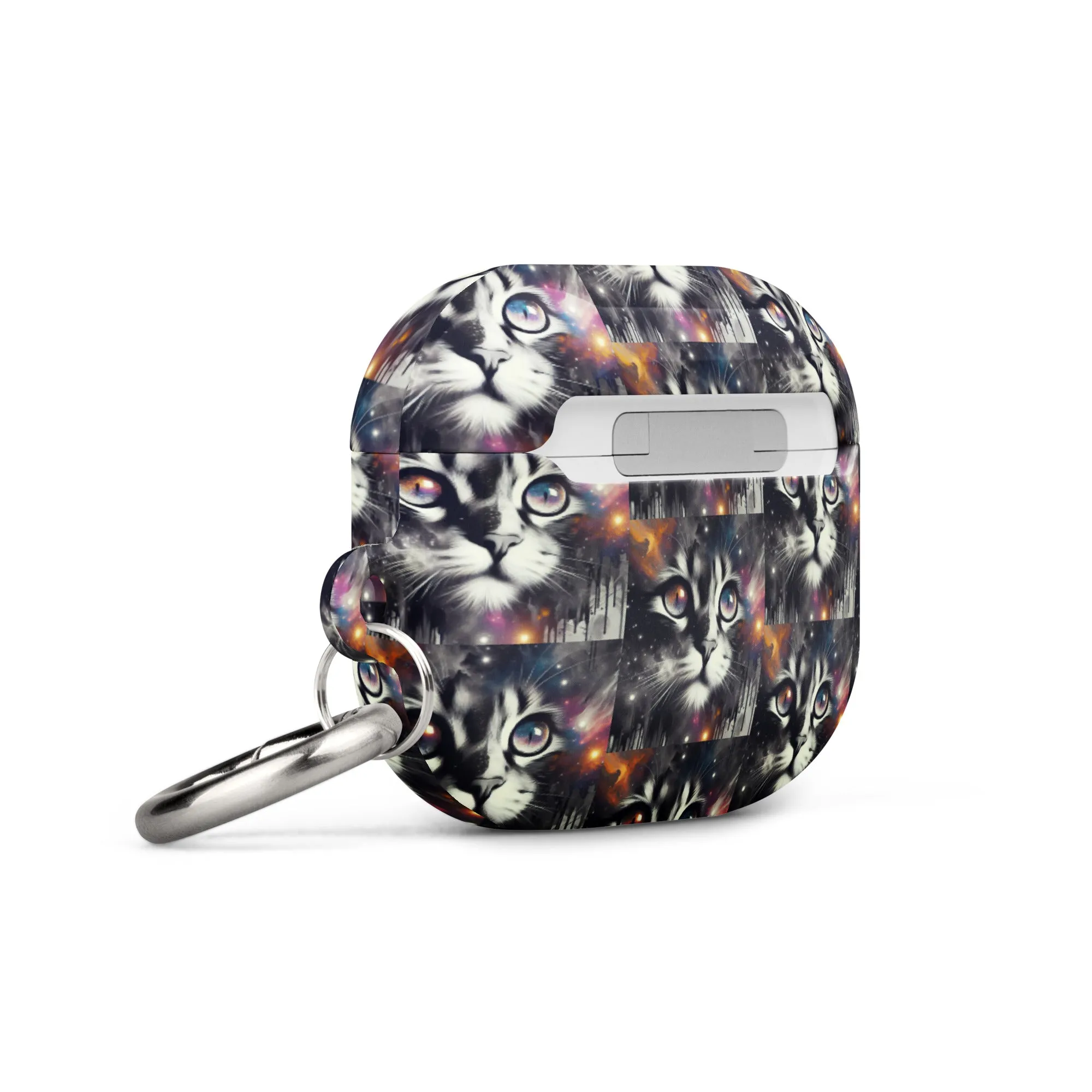 Galactic Cat AirPods® Case | Impact-Resistant Polycarbonate | Metal Carabiner | Scratch & Drop Protection