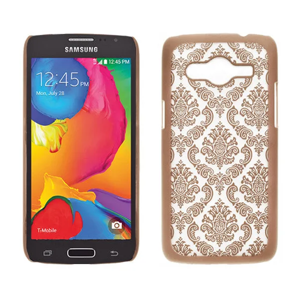 Galaxy Avant/G386T Case, Ultra Slim Damask Vintage Case Cover - Gold