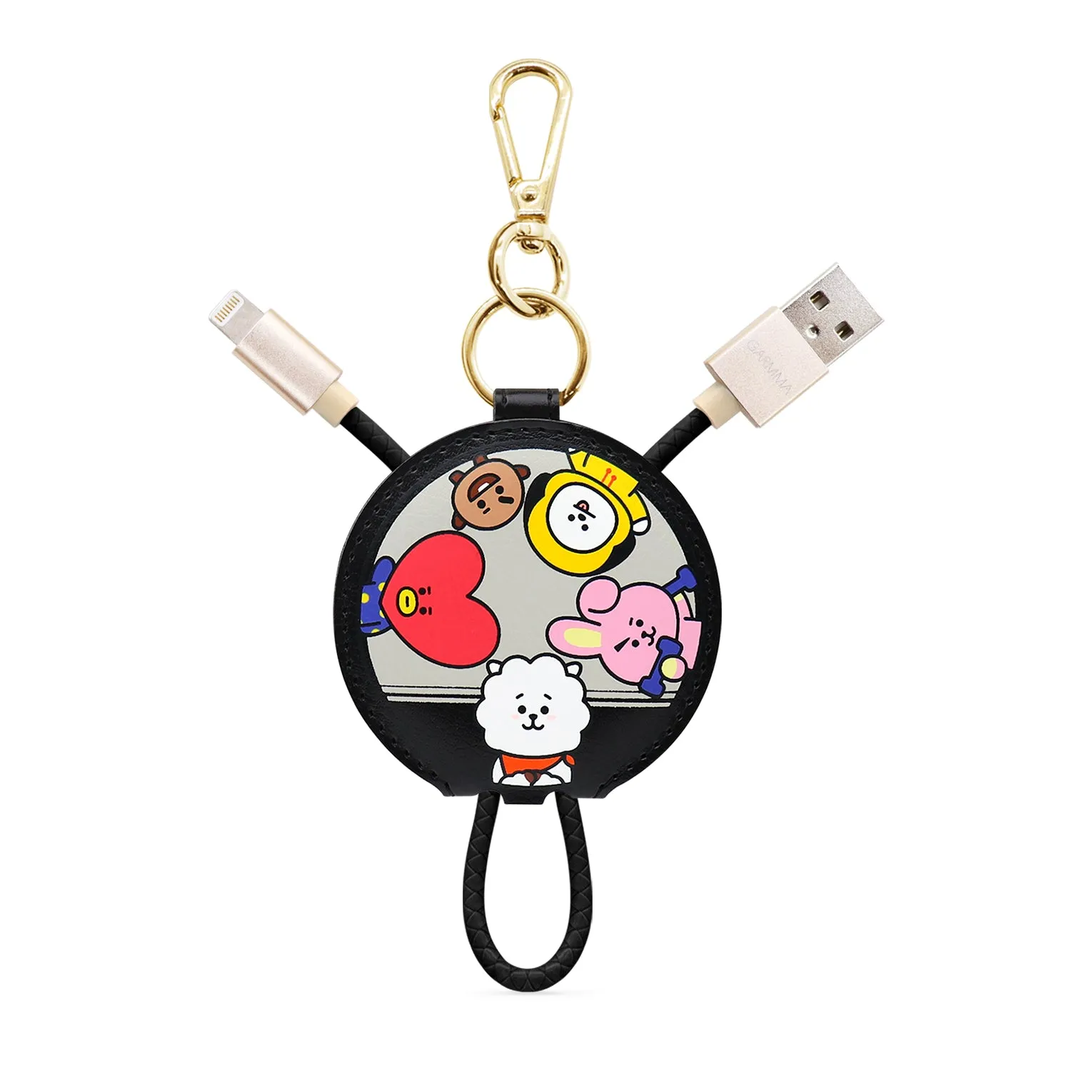 GARMMA BT21 Apple MFI Certified Key Chain Leather USB Lightning Cable