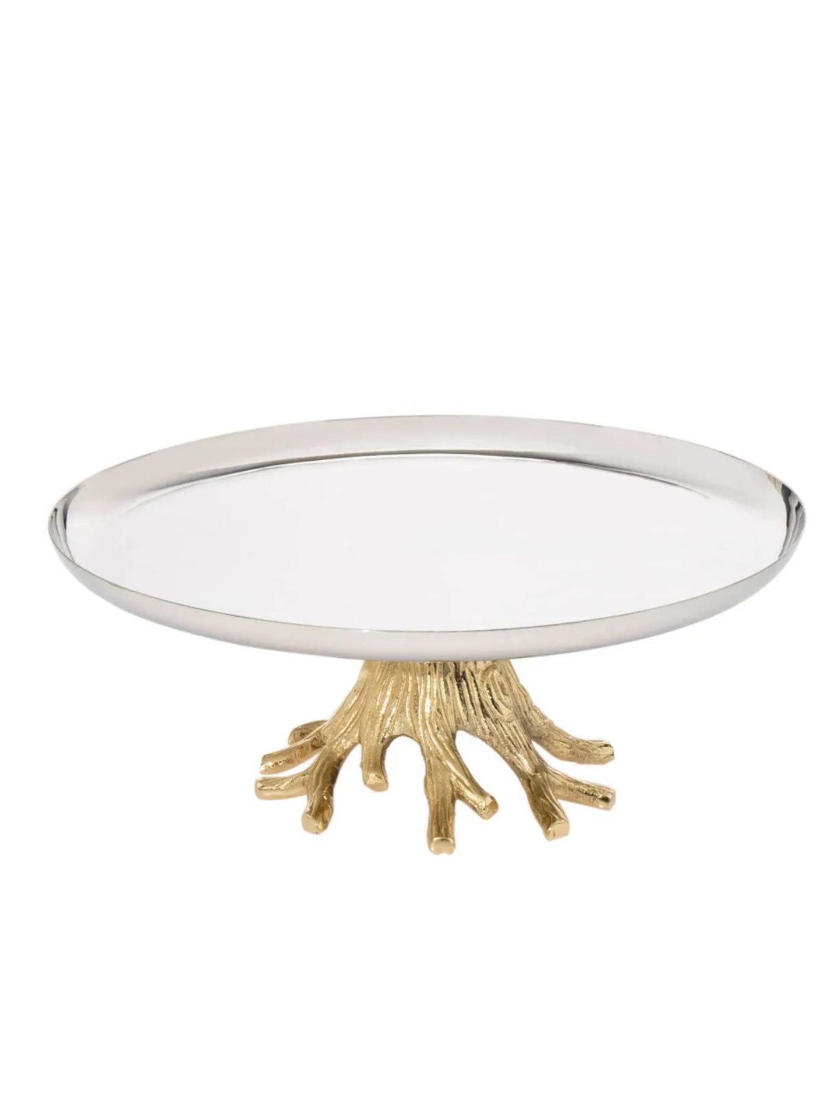 Gold Branch Footed Cake Plate