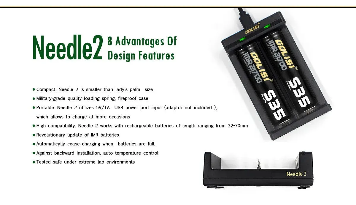 Golisi Needle 2 Smart USB Battery Charger