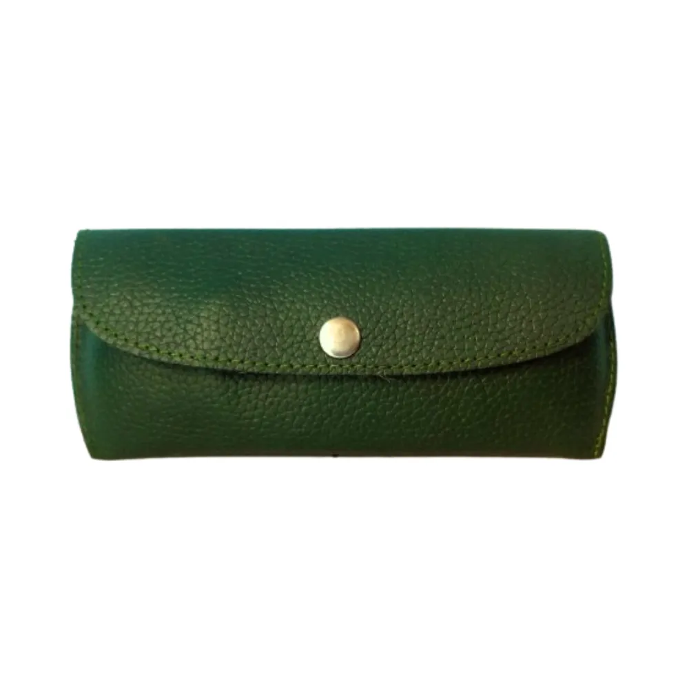 Green Leather Eyewear Case - Optical Cover