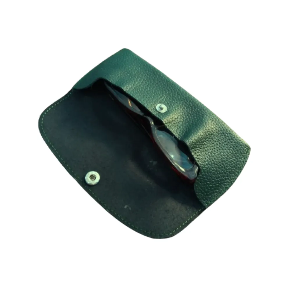 Green Leather Eyewear Case - Optical Cover