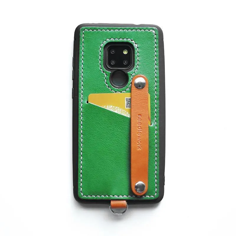 Handmade Orange Leather Huawei Mate 20 X Case with Card Holder CONTRAST COLOR Huawei Mate 20 X Leather Case