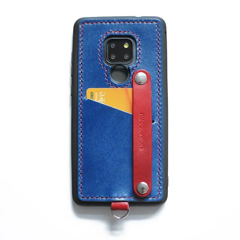 Handmade Orange Leather Huawei Mate 20 X Case with Card Holder CONTRAST COLOR Huawei Mate 20 X Leather Case