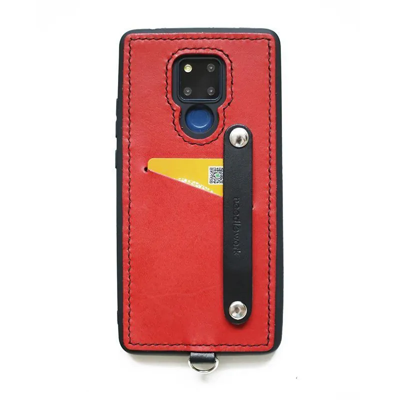 Handmade Orange Leather Huawei Mate 20 X Case with Card Holder CONTRAST COLOR Huawei Mate 20 X Leather Case