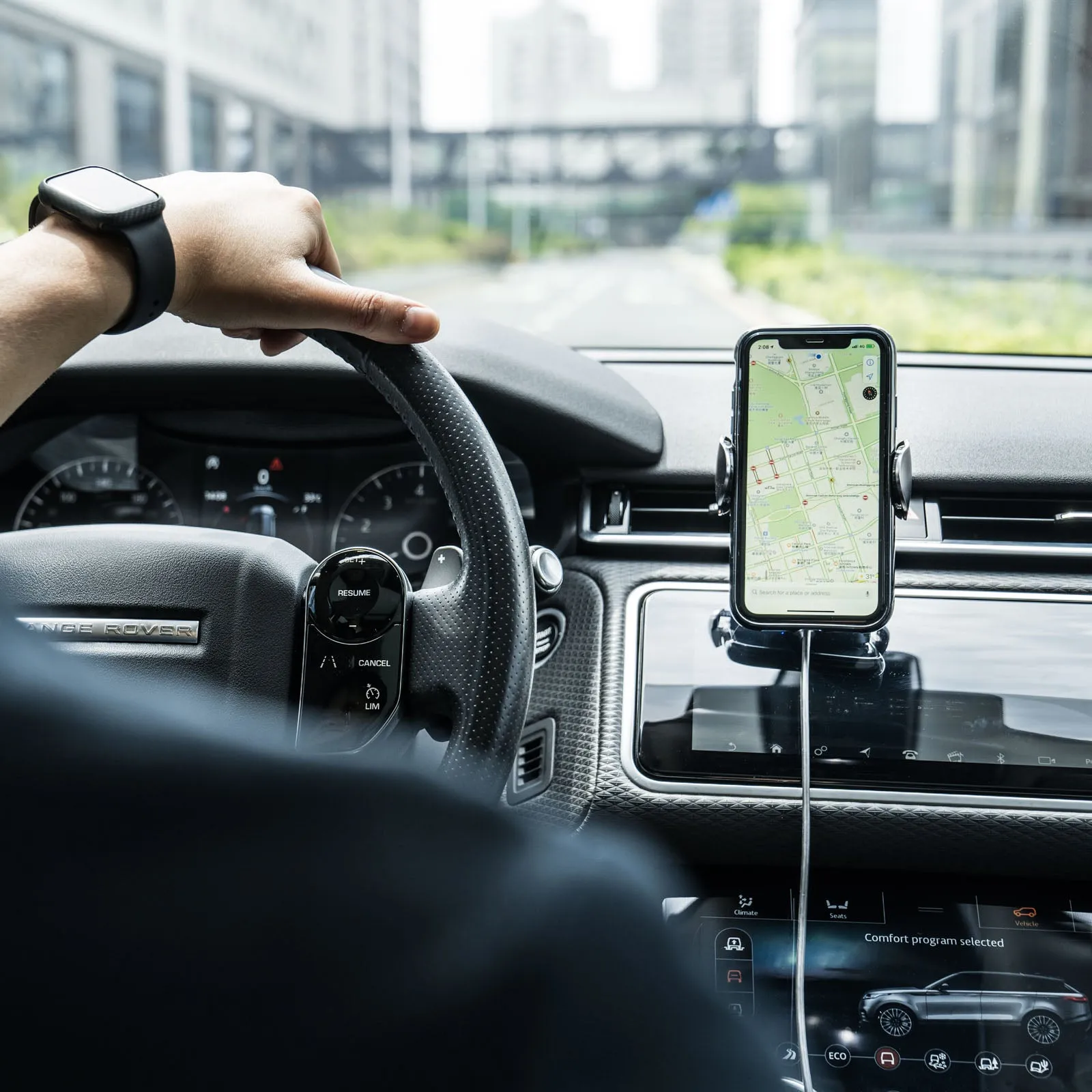 Handsfree 15W Wireless Car Charger Chrome