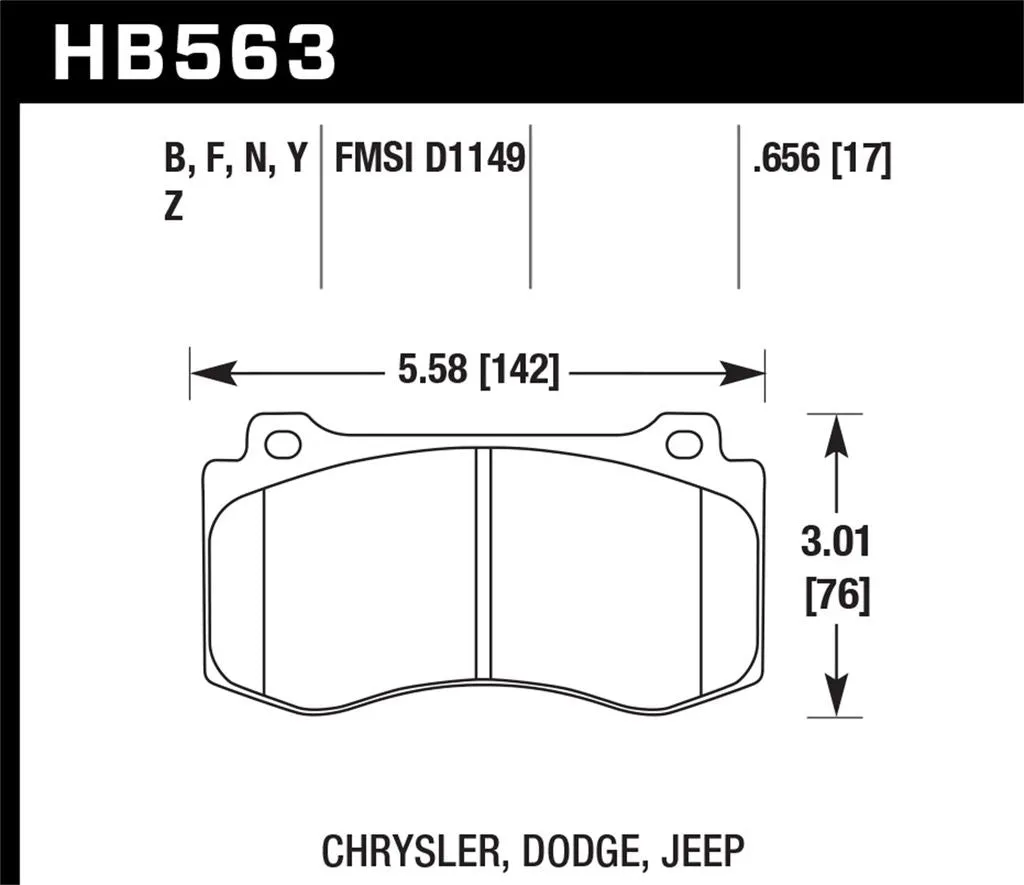 Hawk HPS Brake Pads Dodge Charger (2020) Front Set HB563F.656