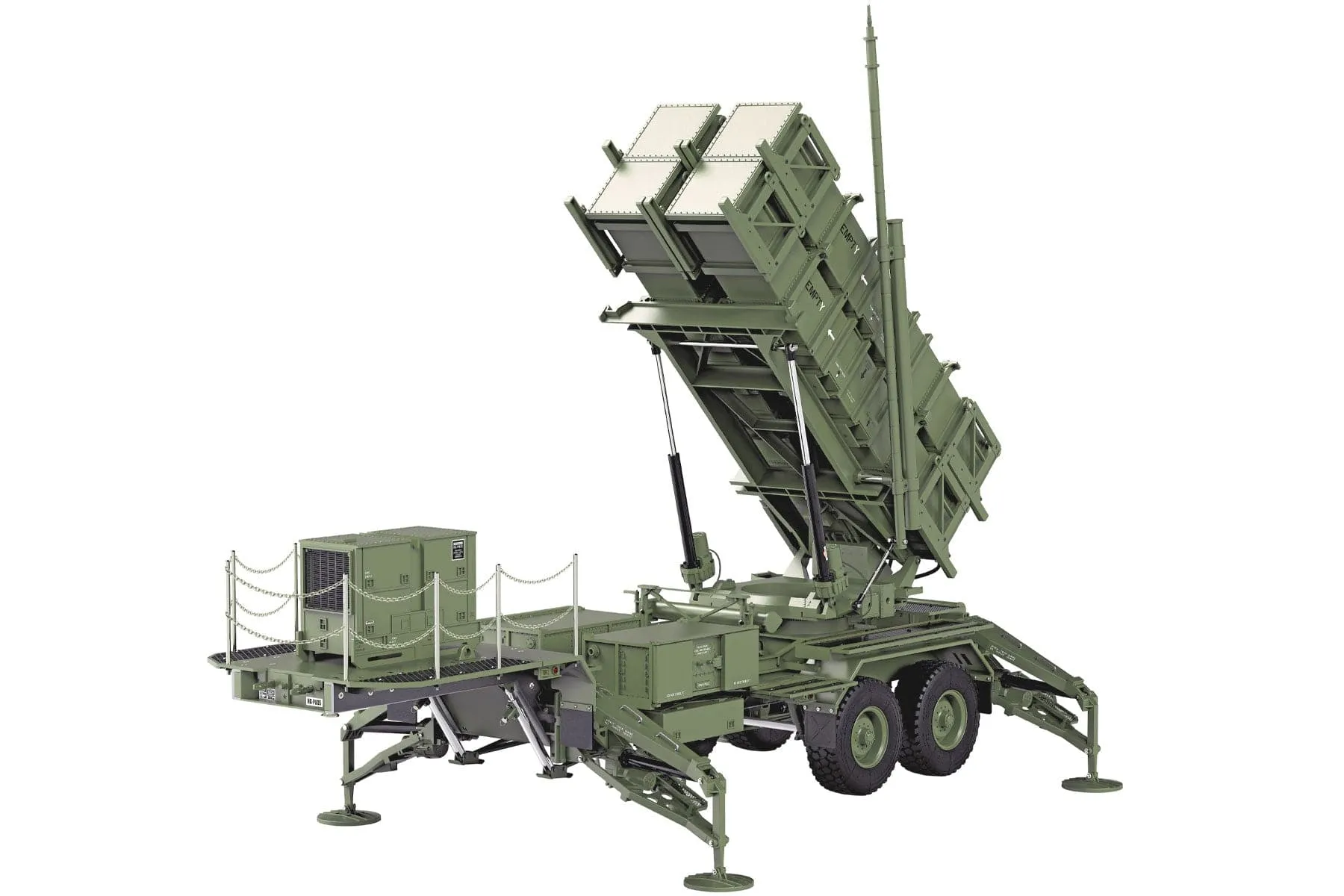 Heng Guan US Military Green 1/12 Scale Missile Launcher Trailer - KIT - (OPEN BOX)