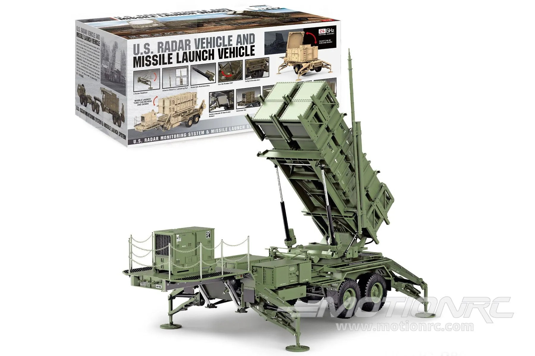 Heng Guan US Military Green 1/12 Scale Missile Launcher Trailer - KIT - (OPEN BOX)