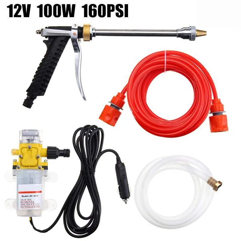 High Pressure Car Electric Washer Pump Set 12V 100W 160PSI. Tools & Equipment