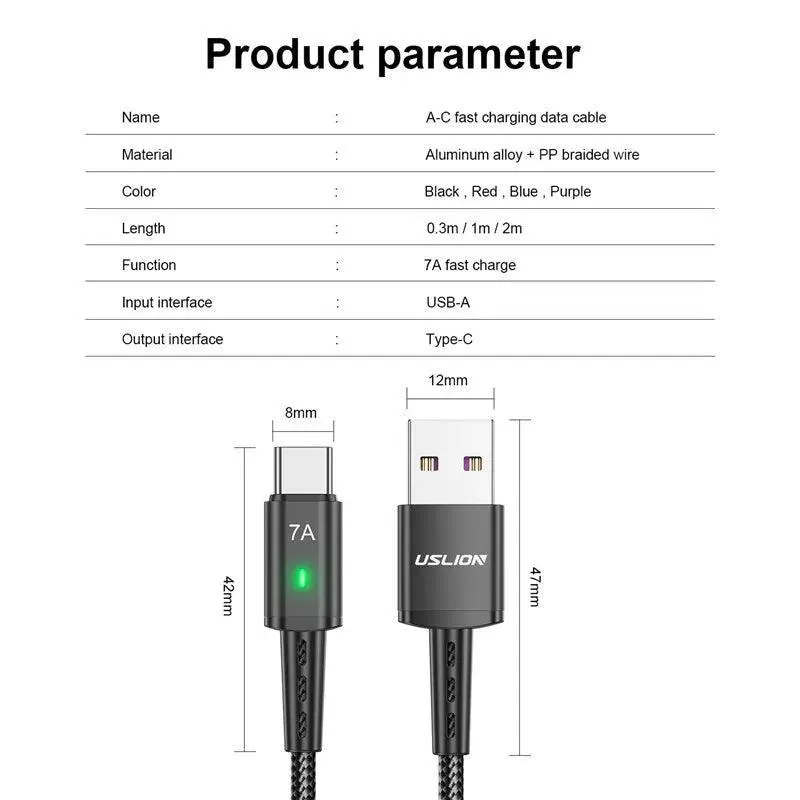 High-Speed USB C Charger Cable for Samsung S22 S20 Xiaomi Mi - Fast Charge Tech