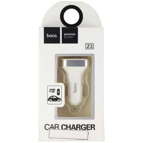 Hoco. Z3 Dual USB (2.4-Amp) Car Charger Travel Adapter - White