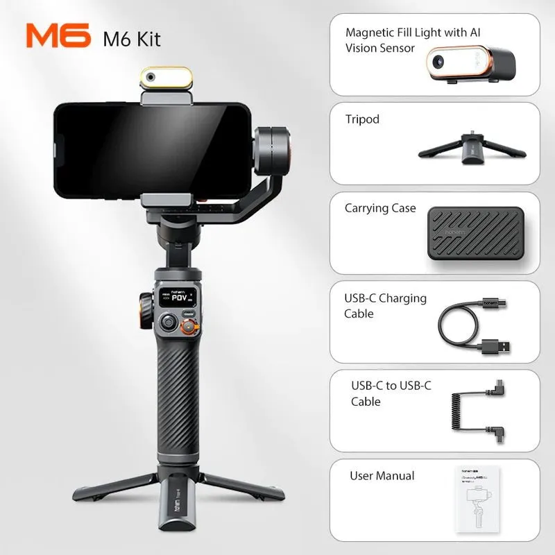 Hohem iSteady M6 Kit Smartphone Gimbal with AI Auto Tracking