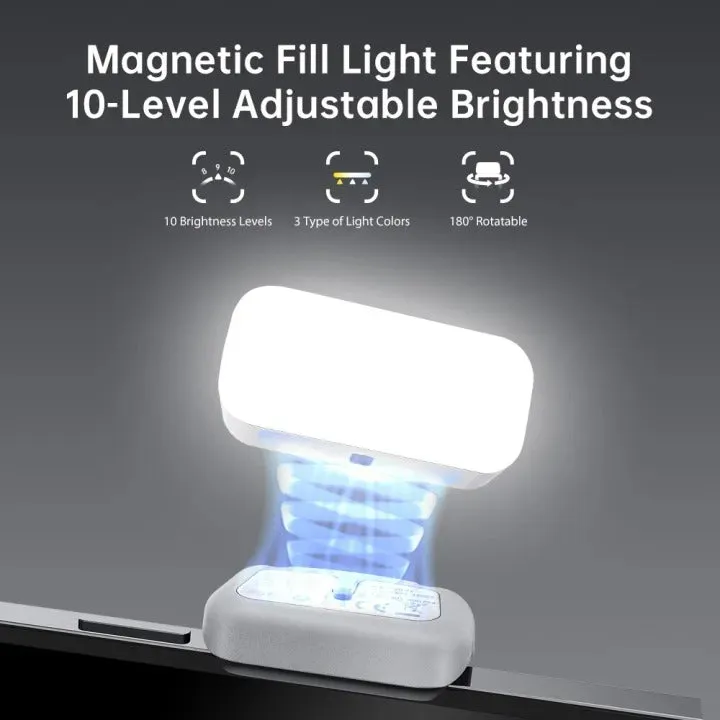 Hohem ML-01 ML01 Magnetic Mini LED Fill Light with 3000K - 6500K Color Temperature, Brightness Adjustment, 180 Degrees Reverse Adjustable, 60 Mins Max Battery Life for XE Smartphone Gimbal Stabilizer